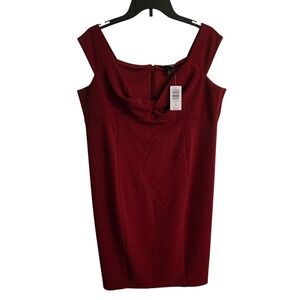 Torrid Dark Red (Wine) Bodycon‎ Dress Knot Front Cocktail Party Size 2x NWT $75